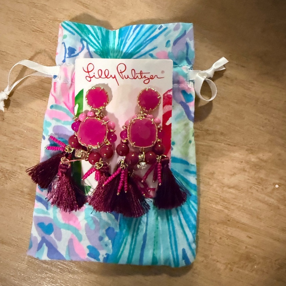Lilly Pulitzer Amarena Cherry Stud Earrings with Gold Posts